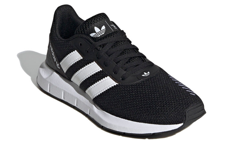 (GS) adidas originals Swift Run Rf J Black/White FW1705