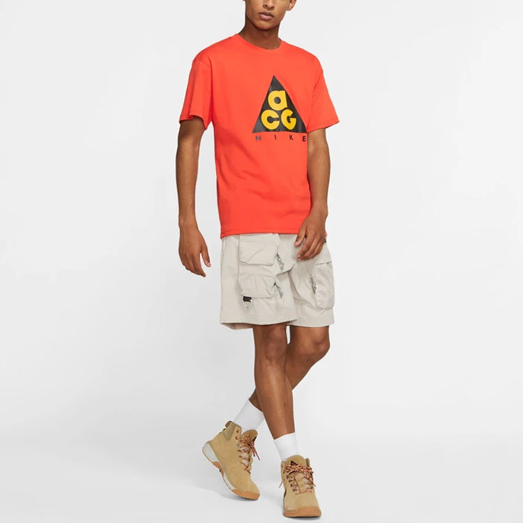 Nike ACG Alphabet Printing Sports Round Neck Short Sleeve Orange Red Orangered CV1532-634