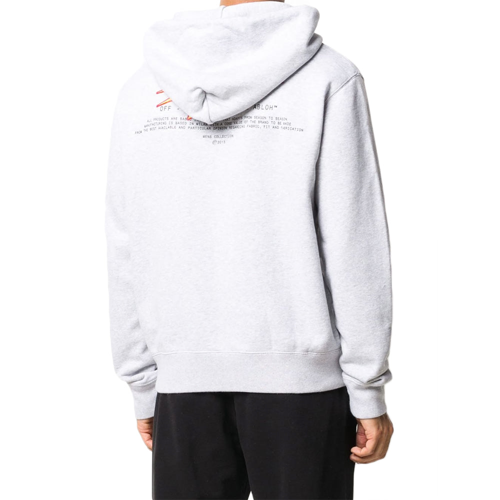 Off-White FW20 LogoPrinting Hooded Pullover Men Grey OMBB034E20FLE0080818