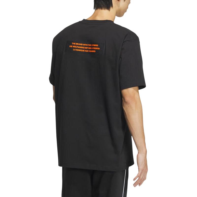 adidas Sportswear T-Shirt Asia Sizing 'Black Orange White' JF0660