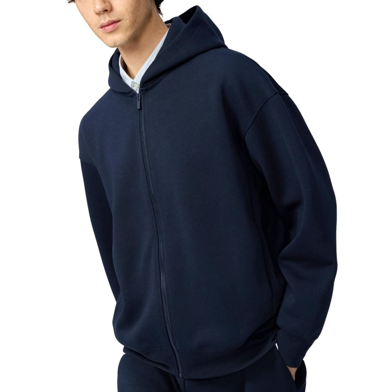Uniqlo Sweat Oversized Full-Zip Hoodie 'Navy' 485735-69