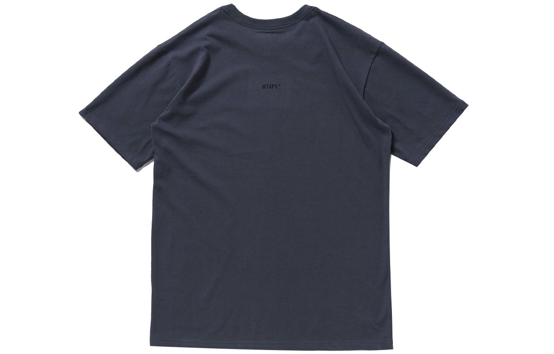 Men's WTAPS Alphabet Slogan Logo Short Sleeve Blue 201PCDT-ST02S