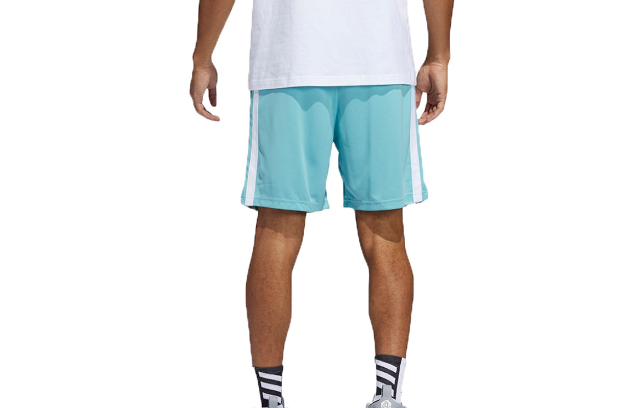 Men's adidas Rose Short Ross Stripe Patchwork Print Loose Basketball Sports Shorts Sky Blue GV4649