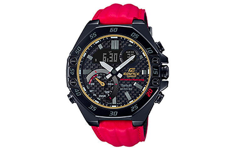 CASIO EDIFICE Waterproof Limited Edition Mens Red/Black Analog/Digital Combo ECB-10HR