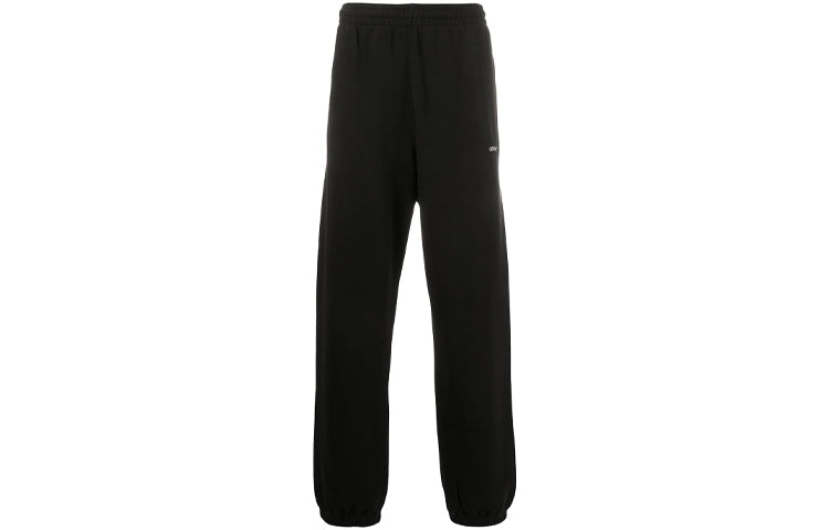 Men's Off-White Stancil Black Sports Pants/Trousers/Joggers OMCH029E20FLE0031001