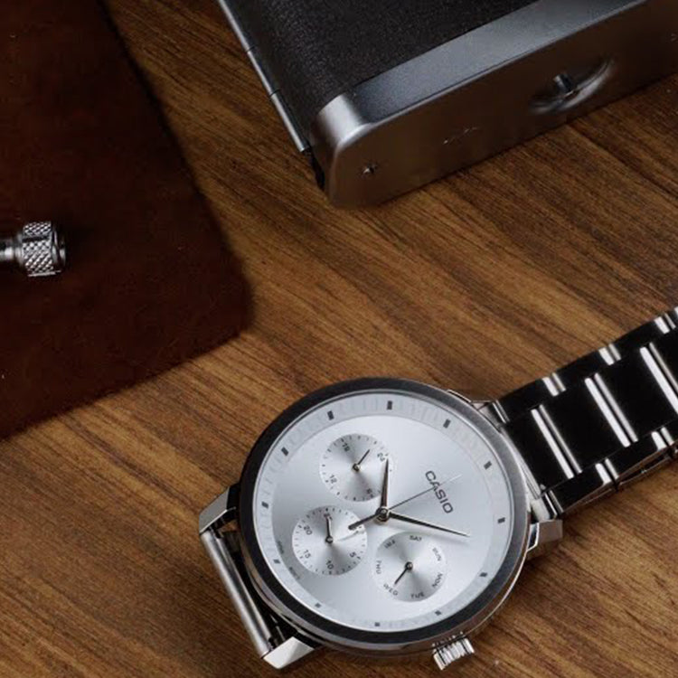 Casio Dress Analog Watch 'Black Silver Metallic' MTP-B305D-7EV