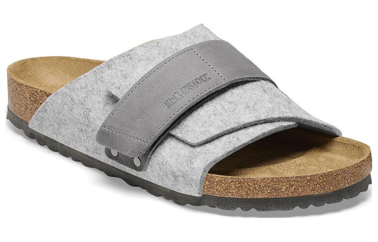 Birkenstock Kyoto Natural Leather Felt Narrow Fit 'Light Grey' 1025744