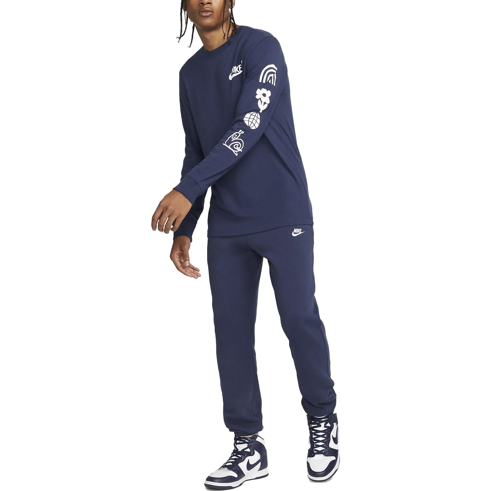 Nike Sportswear Long Sleeve T-shirt 'Navy' DX1013-410