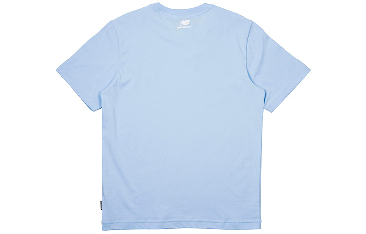New Balance Logo Printing Casual Sports Short Sleeve Version Couple Style Blue NEA2E013-BL