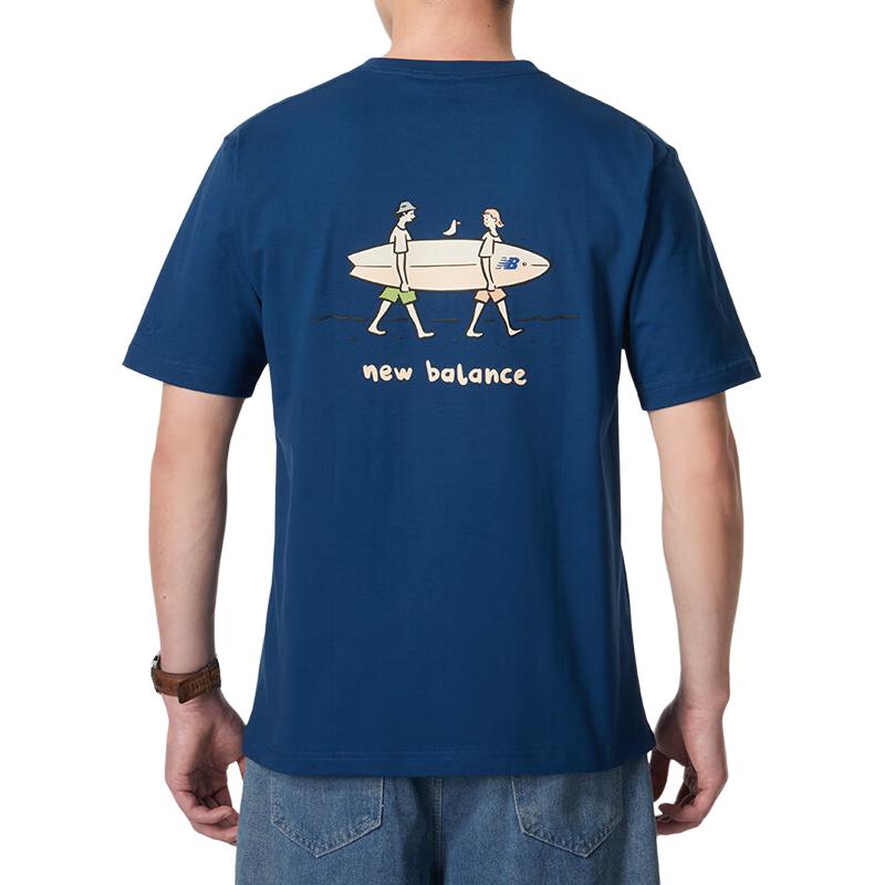 New Balance Wave Club T-shirt Asia Sizing 'Blue' NEE26151-DIG