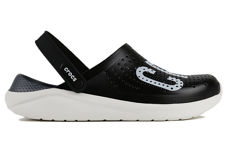 Crocs LiteRide LOGO Crocs Hollow Out Unisex Black Sandals 'Black White' 205893-066