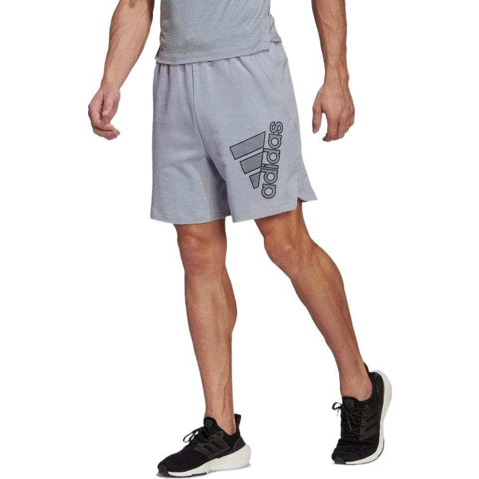 Men's adidas Logo Printing Elastic Waistband Straight Shorts Japanese Version Gray HB9190