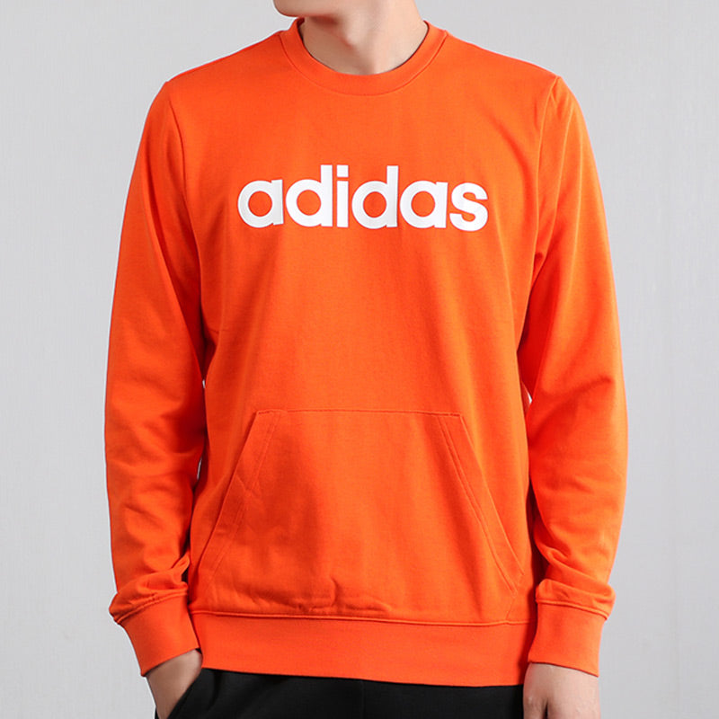 adidas neo logo Printing Casual Sports Round Neck Pullover Orange EJ7057