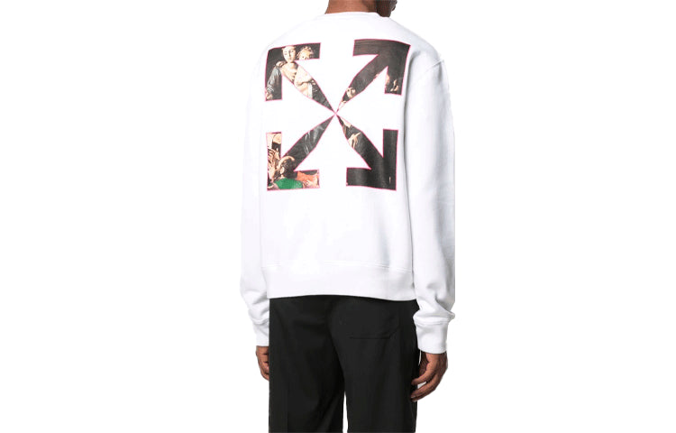 Off-White SS21 Classic Pattern Printing Round Neck Long Sleeves Ordinary Version White OMBA025S21FLE0090101