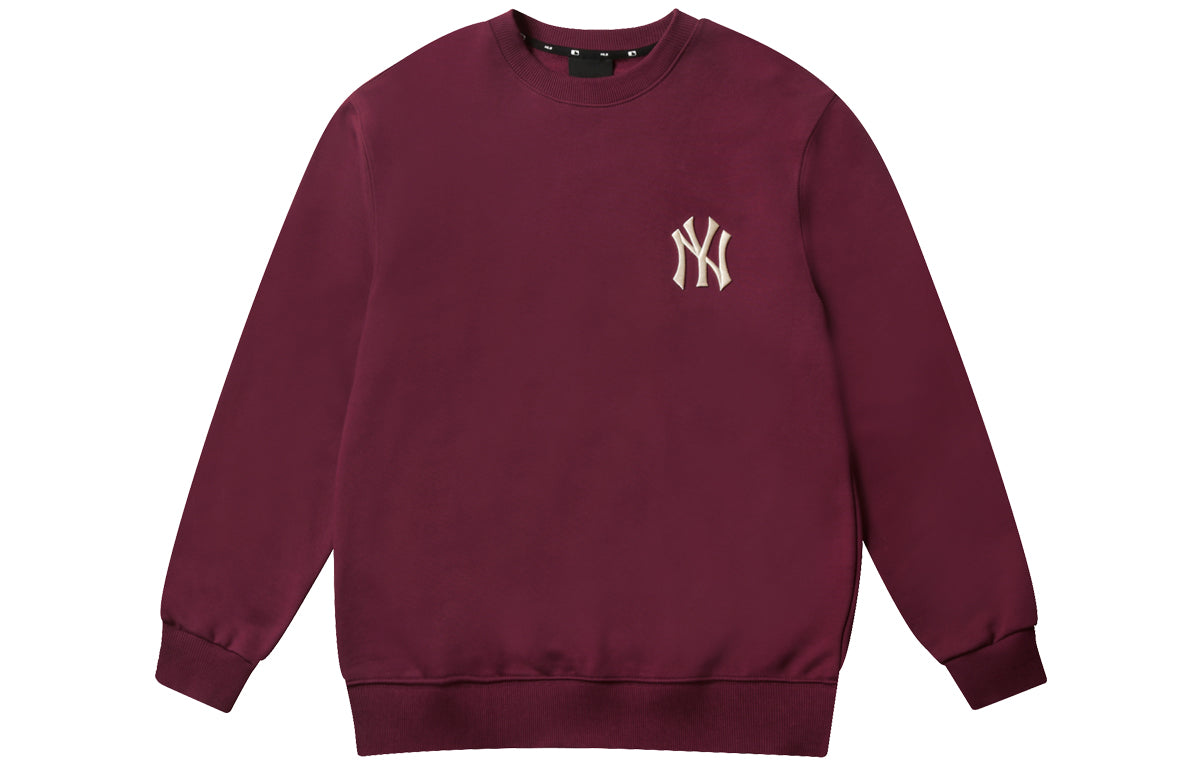 MLB New York Yankees Vintage Embroidery Logo Long-Sleeve Fleece Unisex Purple 31MTM1041-50E