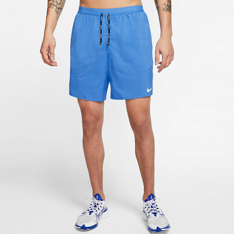 Nike Solid Color Elastic Waistband Running Shorts Blue CJ5460-402
