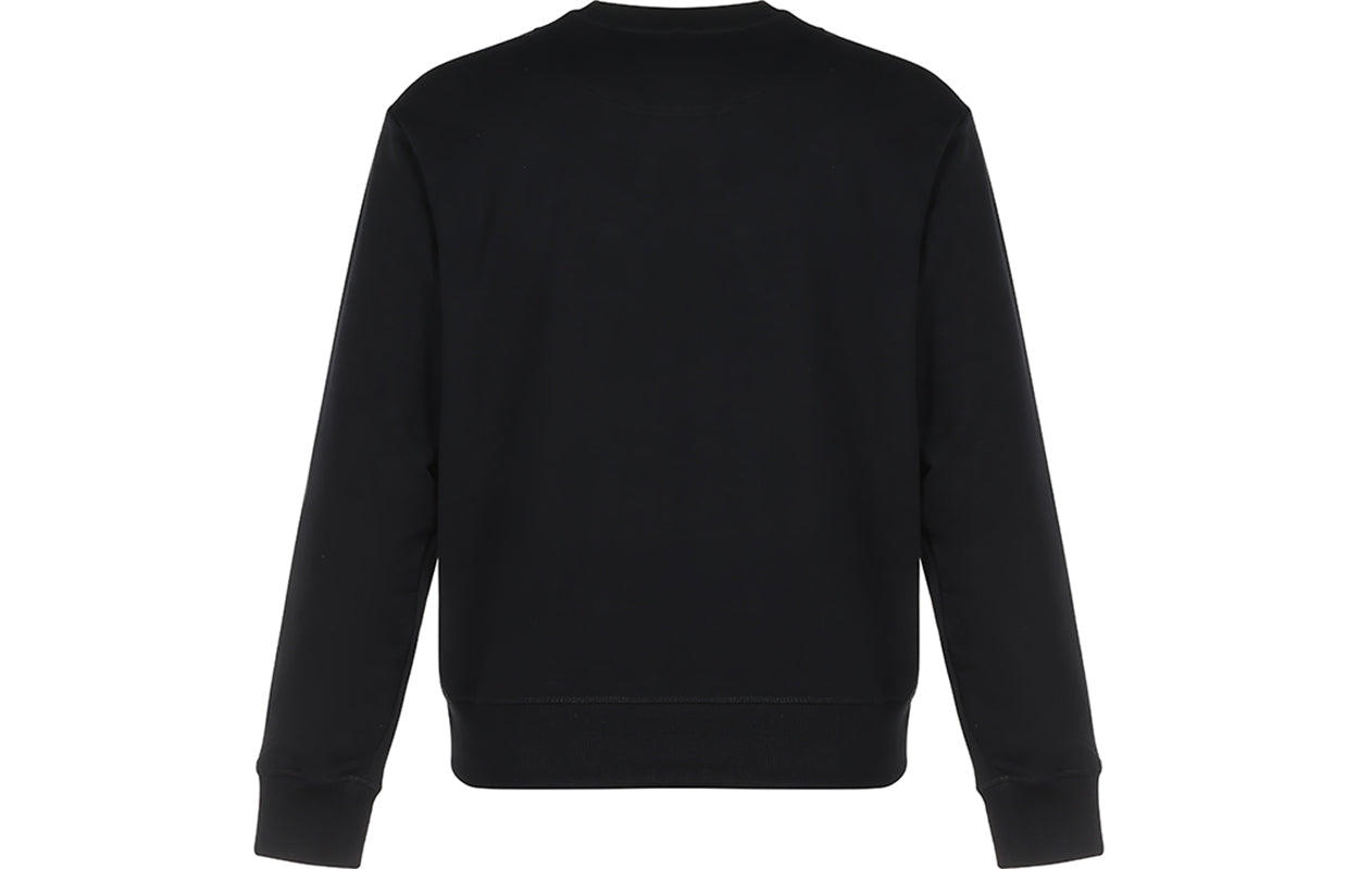Men's KENZO FW20 Tiger Head Embroidered Cotton Round Neck Long Sleeves Sports Black FA65SW1104XA-99