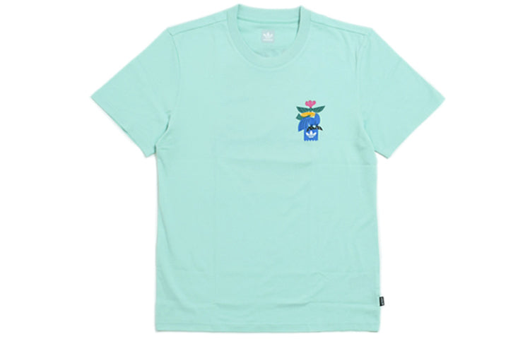adidas originals Wapato Tee Printing Sports Round Neck Short Sleeve light green DU8368