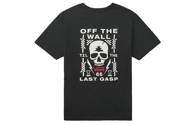 Men's Vans Casual Sports Skeleton Printing Short Sleeve Black VN0A48B2BLK