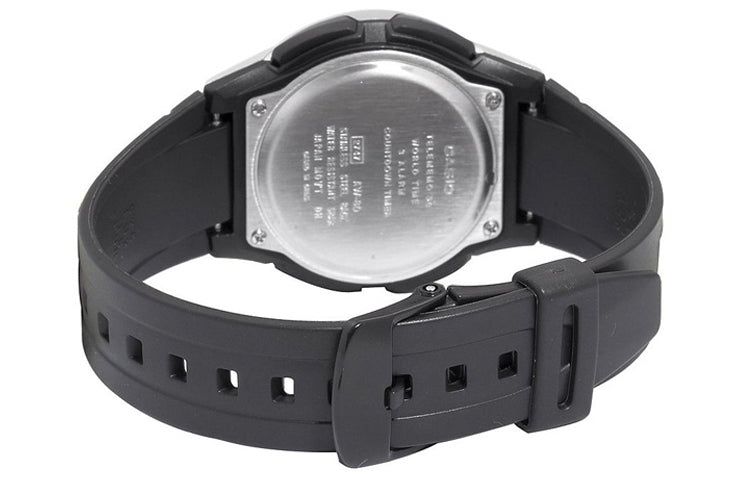 CASIO Waterproof Mens Black Analog/Digital Combo AW-80-7A2021