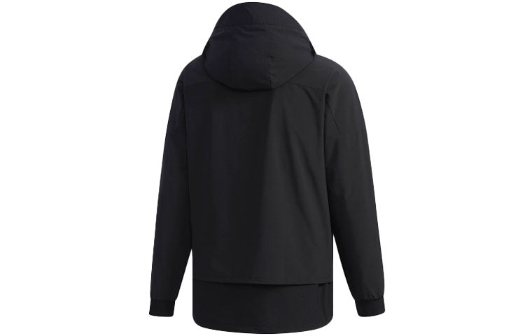 adidas Wb Urban Logo Printing Woven Sports Hooded Jacket Black DW4624