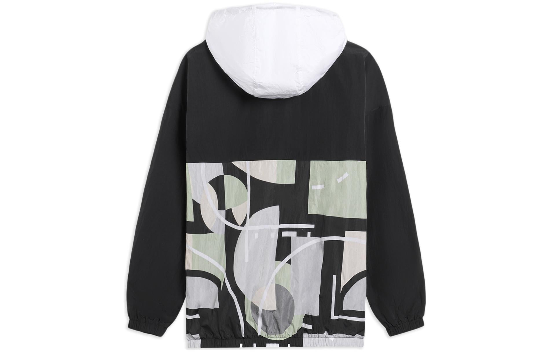 Li-Ning Way Of Wade Dloading Graphic Half Zip Windbreaker 'Black White' AFDS495-1
