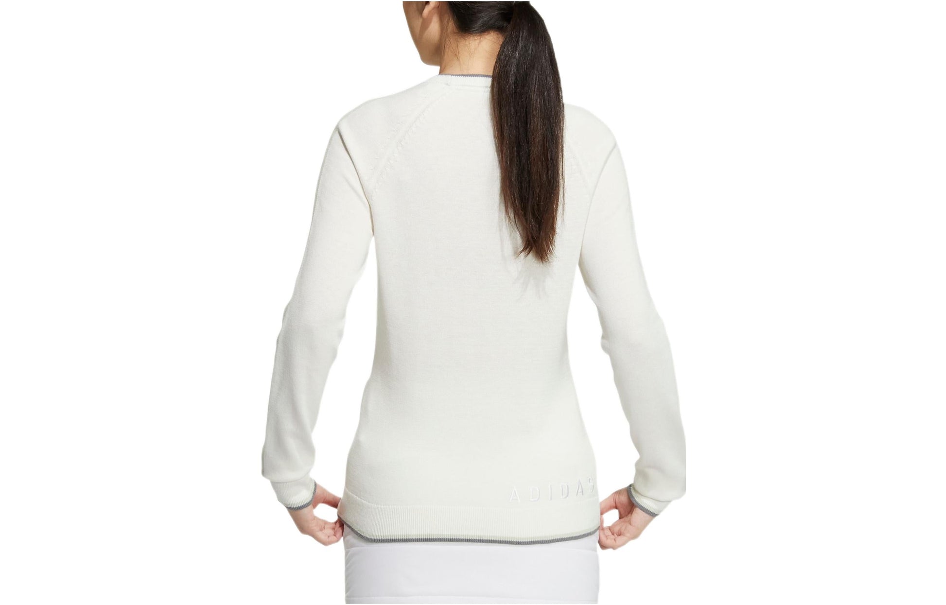 (WMNS) adidas 3-Stripes Long Sleeve Crew Neck Sweater 'White' HN4578