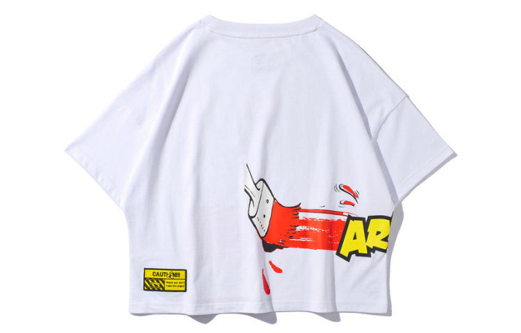 Li-Ning Donald Duck Printing Alphabet Short Sleeve Loose White AHSP056-1
