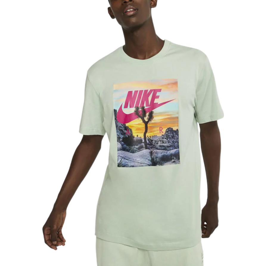 Men's Nike Solid Color Logo Printing Round Neck Short Sleeve Green T-Shirt CT6884-321
