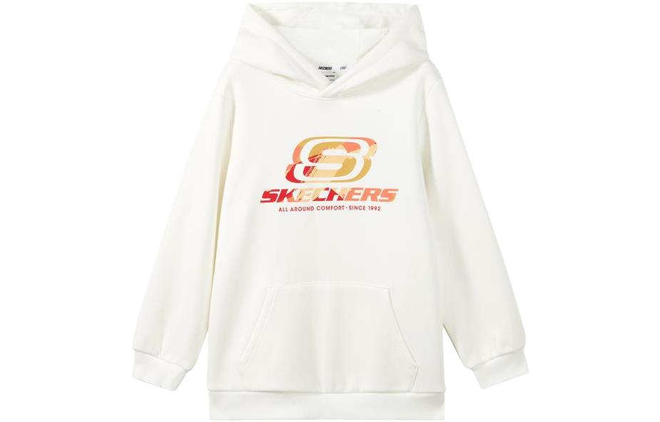 (GS) Skechers Logo Printed Hoodie 'Grey White Black' L422K072