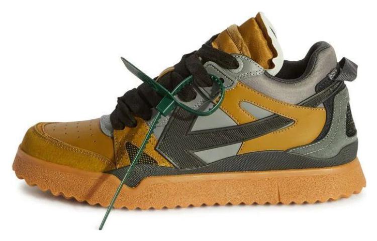 Off-White Sponge Mid-Top Sneakers 'Yellow Grey' OMIA234F23LEA0025610
