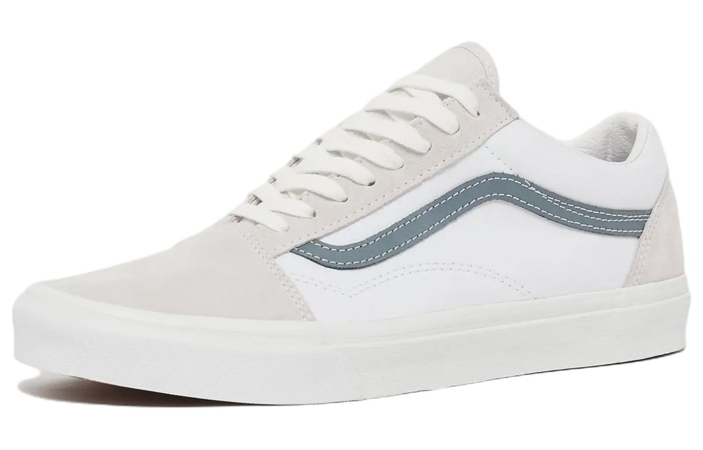 Vans Old Skool Cozy Wear-resistant Skateboarding Shoes White Blue VN0A7Q2JRV2