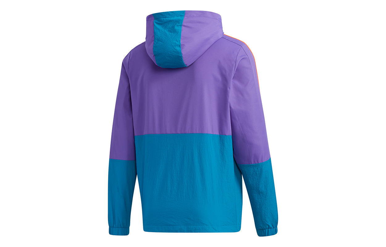 adidas neo M Ss Cs Wb Zipper Cardigan Windproof Colorblock Sports Hooded Jacket Purple GM2280
