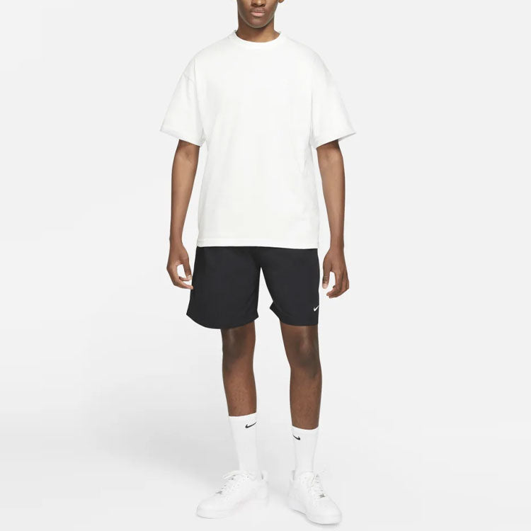 Nike Swoosh Logo Embroidered Solid Color Loose Shorts Black DM4400-010