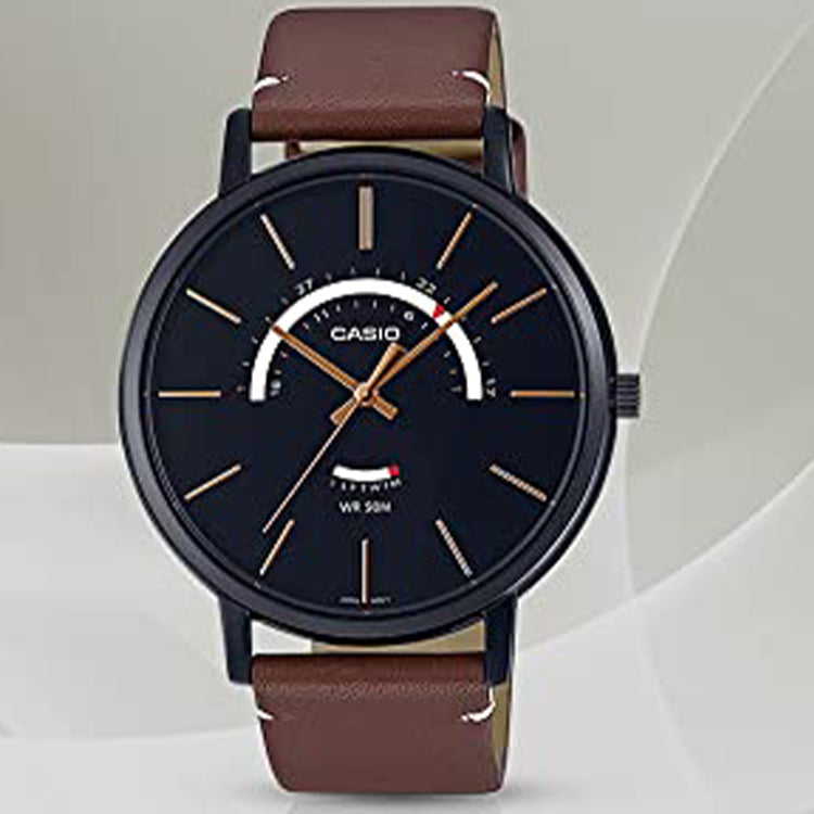 Casio Dress Classic Minimalistic Analog Watch 'Brown Black' MTP-B105BL-1AV
