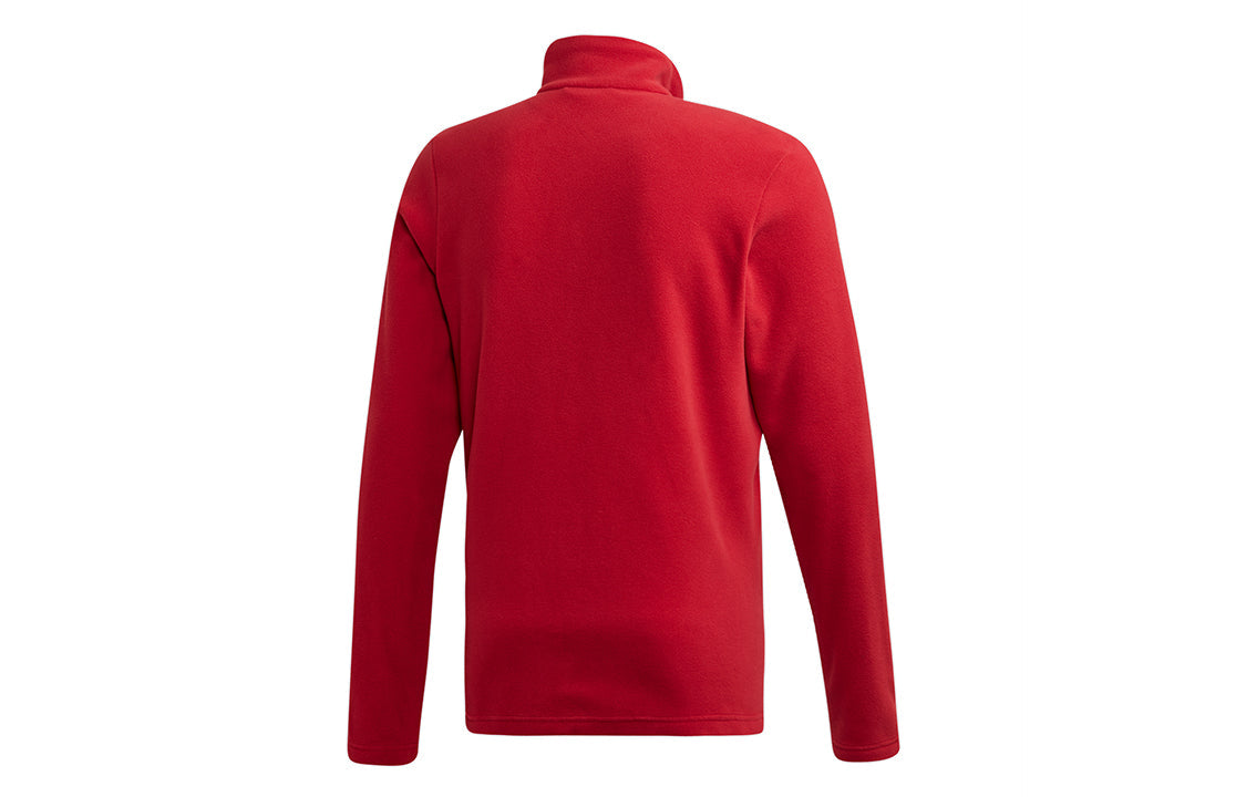 adidas Tivid Fl Jkt Solid Color Zipper Stand Collar Casual Jacket Red DZ5944