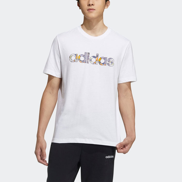 adidas neo M Ce Grph Tee 2 Logo Printing Sports Short Sleeve White GP4877