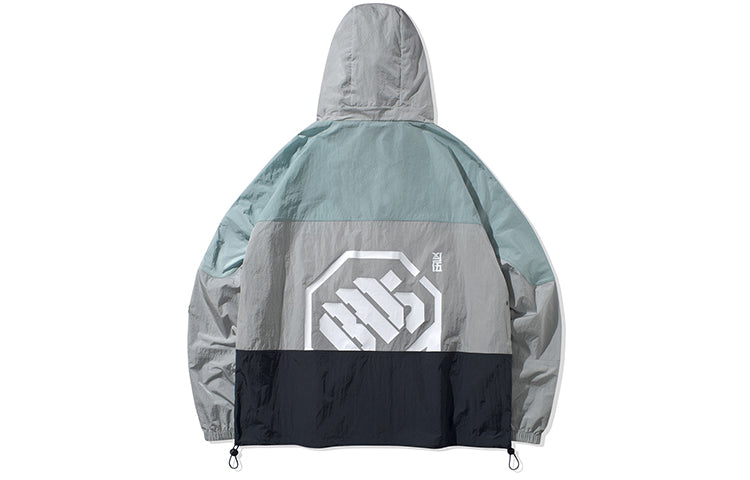 Li-Ning Colorblock Sports Hooded Jacket 'Grey Green' AFDQ213-1