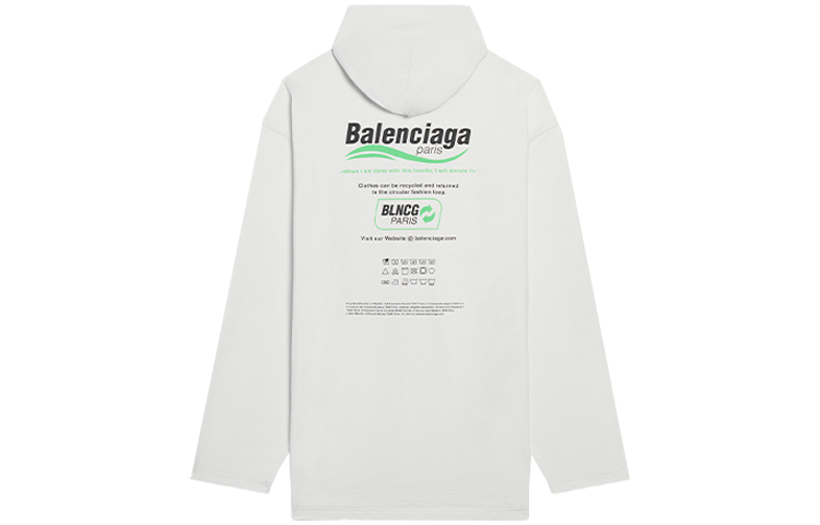 Men's Balenciaga FW21 Logo Alphabet Printing Loose White 662424TKVF89085