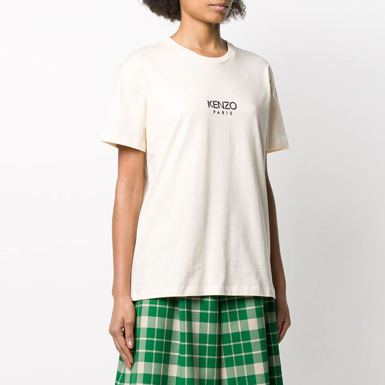 KENZO Logo Printing Round-neck Tee Beige FA52TS955937-03-1