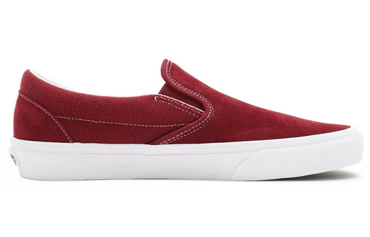 Vans Slip-On Breathable Non-Slip Wear-Resistant Low Top Casual Skate Shoes Deep Red VN0A33TB9HU
