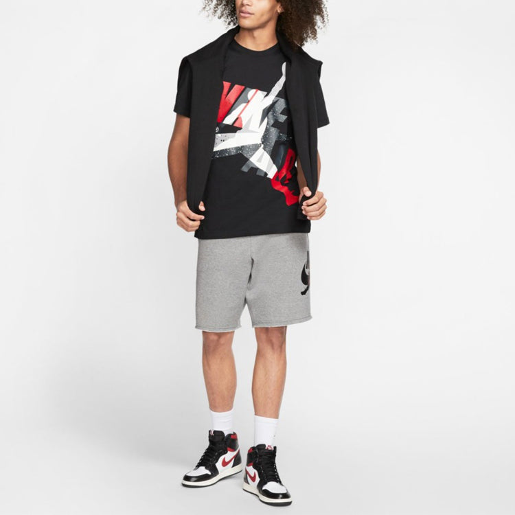 Air Jordan Jumpman Classics Basketball Sports Printing Round Neck Short Sleeve Black CT6751-010