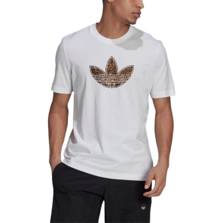 adidas SPRT Trefoil Animal Print Tee 'White' H06730