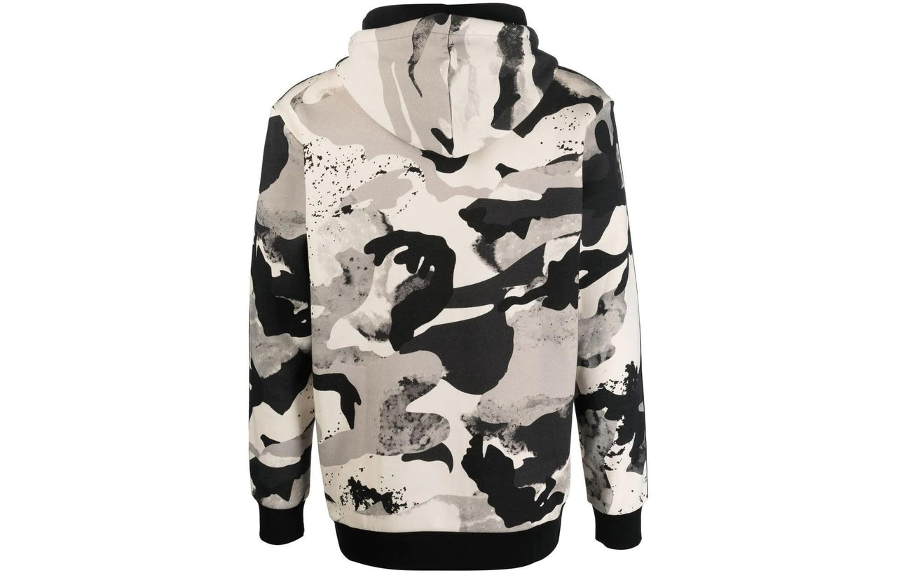 Men's adidas originals Full Print Camouflage Pattern Drawstring Hooded Pullover Long Sleeves Multicolor HK2805