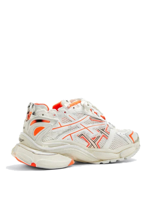 Balenciaga Runner Sneakers 'White Fluo Orange Mesh and Nylon' 677403W3RBM9770