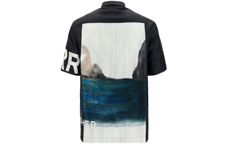 Burberry SS21 Logo Mermaid Printing Shirt Male Black 45676061