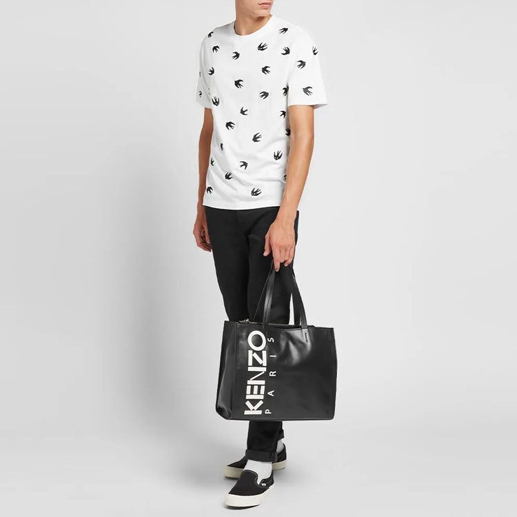 Men's McQ Alexander McQueen Cotton Contrasting Colors Embroidered Short Sleeve White 291571-RMT64-9000