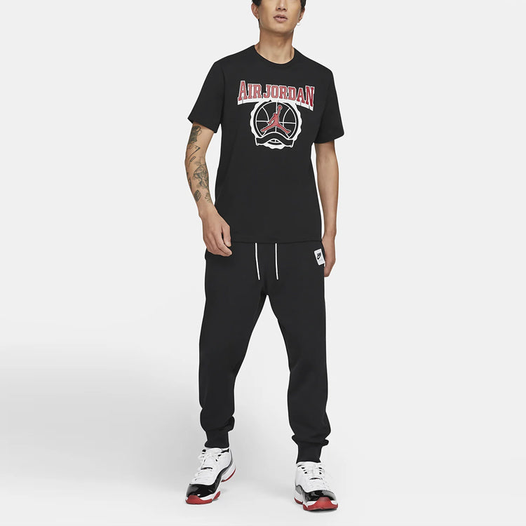 Air Jordan Burst Crack Basketball Sports Round Neck Short Sleeve T-Shirt Men's Black CV3419-010