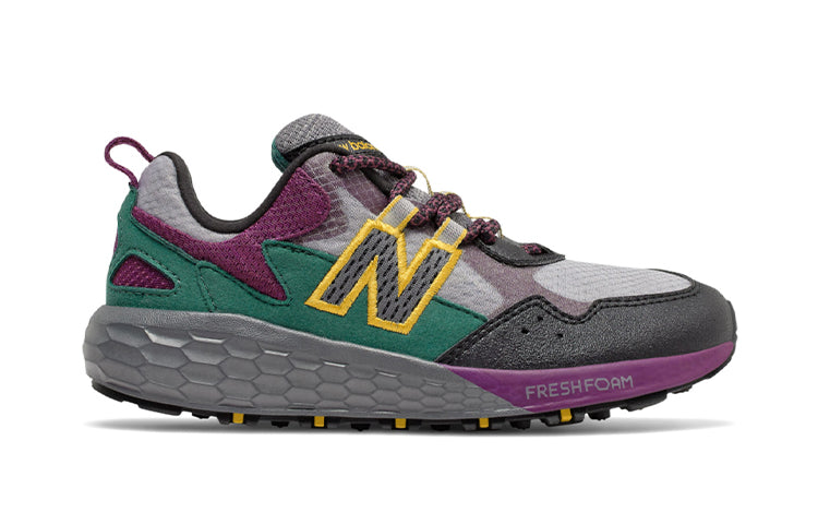 New Balance Kids' Fresh Foam Crag Grey/Green/Purple PECRGLC2