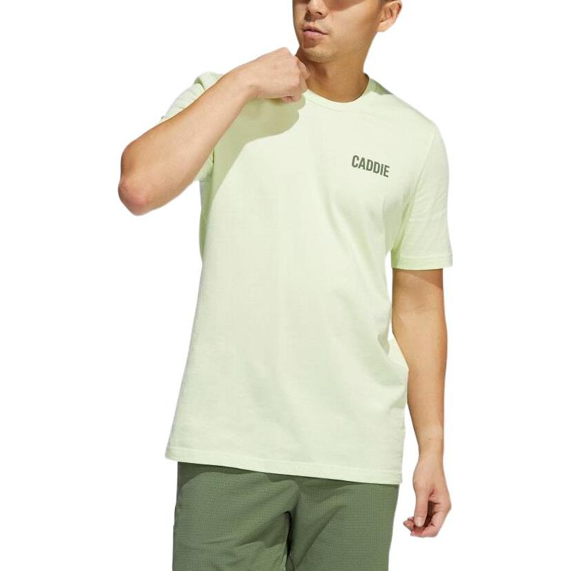 Men's adidas SS22 Solid Color Logo Embroidered Label Short Sleeve Japanese Version Green T-Shirt HA8767